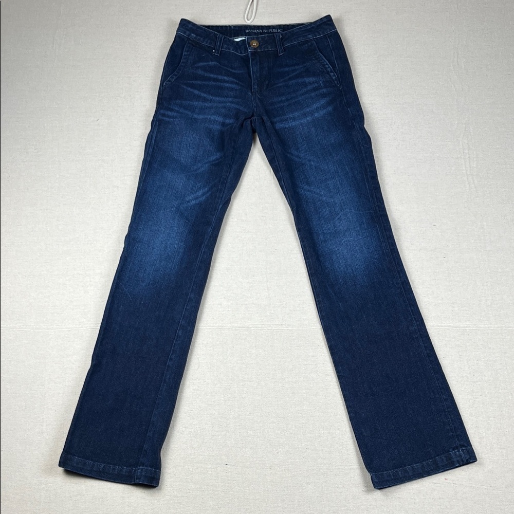 Banana Republic Dark Blue trouser Jeans
Size: 25